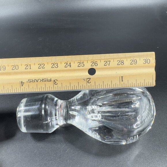 Vintage Decanter Stopper Clear Crystal Heavy Artist Signed Bottle Stopper Decor - Picture 4 of 15